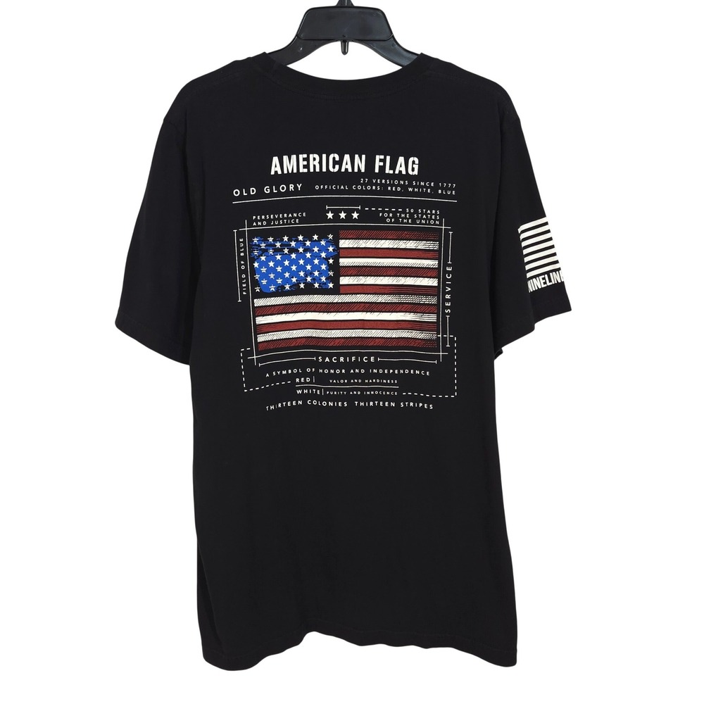 Nine Line Apparel American Flag Old Glory Helicopter Graphic T-Shirt XL Black